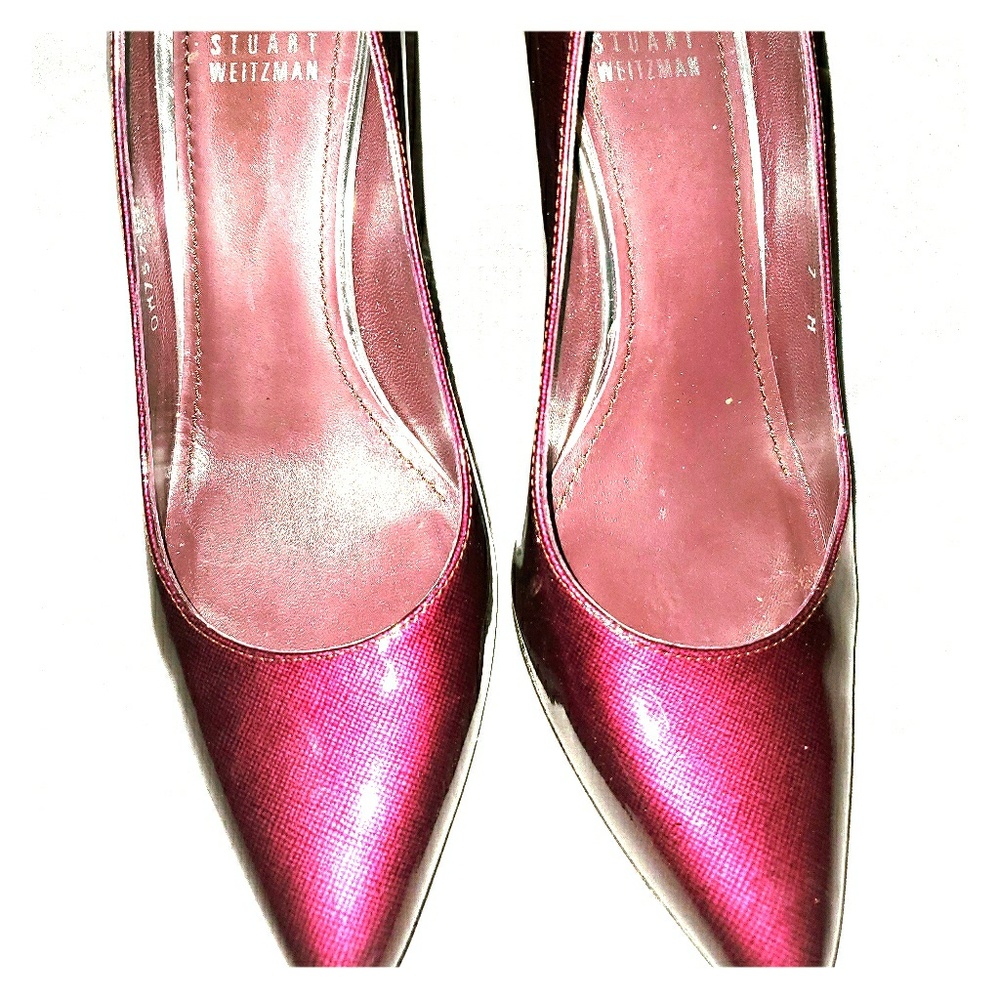 Patten leather heels